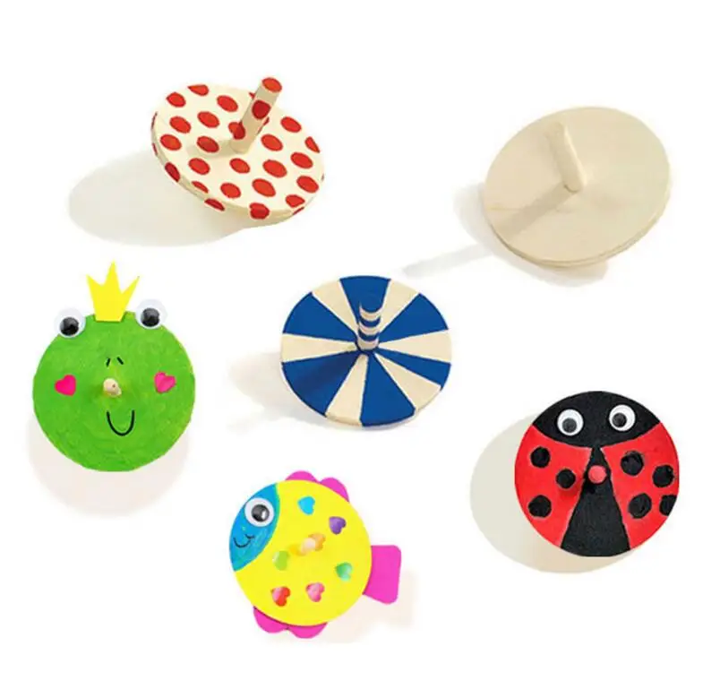 Игрушка-гироскоп из белого дерева 6 шт./компл. | Игрушки и хобби