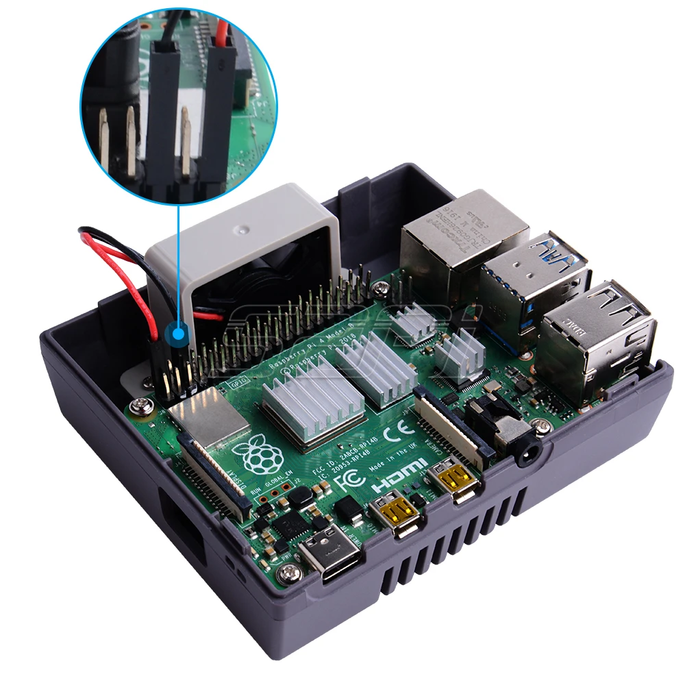 52Pi NES4Pi NES Стиль чехол Комплект ABS функциональный Вентилятор охлаждения радиаторы отвертки только для Raspberry Pi 4 B(4 Модель B