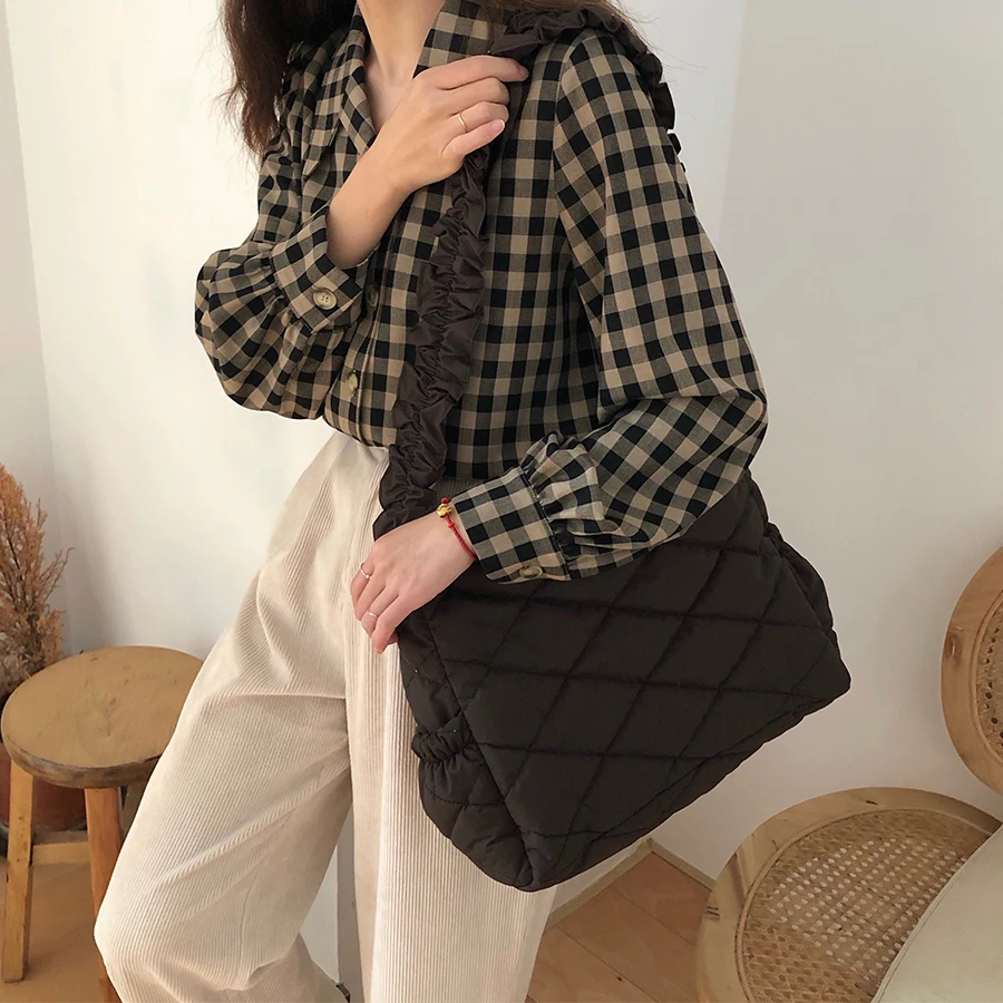 

Простой дизайн, сумка на плечо, зимняя модная Большая вместительная женская сумка, Повседневная дорожная сумка через плечо для женщин, ручн...