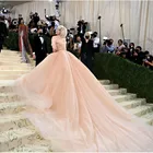Женское Тюлевое платье с V-образным вырезом, винтажное длинное розовое платье-трапеция с плиссированным подолом для торжественных мероприятий и выпускного вечера