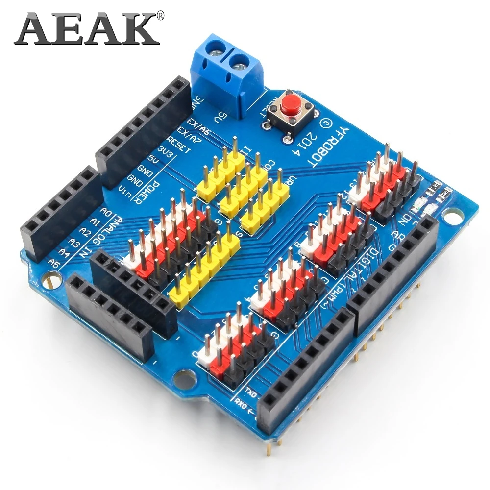 Плата расширения AEAK sensor Shield UNO R3 V5.0 Электрический модуль uno r3 новинка|Интегральные