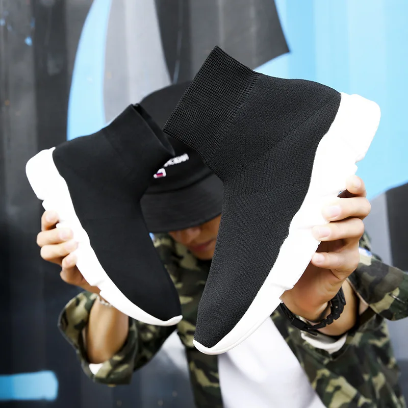 

Socks Sneakers Women Men Knit Upper Breathable Sport Shoes Sock Boots Woman Chunky Shoes High Top Running Shoes For Men Women