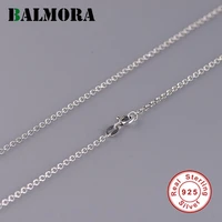 balmora real 925 sterling silver link chains chokers long necklaces for women men for pendant jewelry 2 mm 18 30 inches