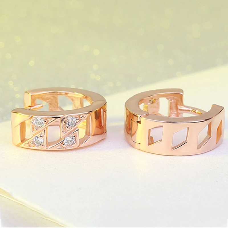 Женские свадебные ювелирные изделия из фианита серьги розового золота с