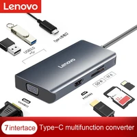 lenovo usb c hub for laptop pc hdmi vga micro sd card reader pd dual otg multi usb3 0 type c adapter for notebook splitter port