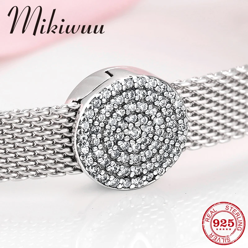 Бусины шармы круглые из серебра 925 пробы с фианитами|Ювелирные шармы| |