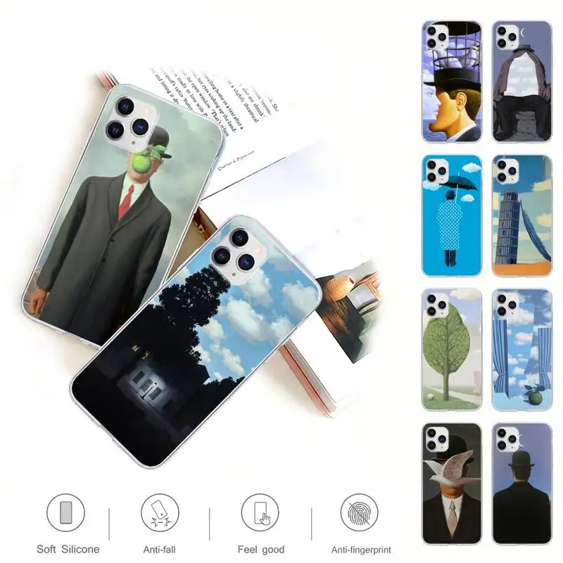 

Rene Magritte Transparent Mobile Phone Cover Case For IPhone 12 11 Pro Max Xs X Xr 7 8 6 6s Plus 5 5s Se 2020