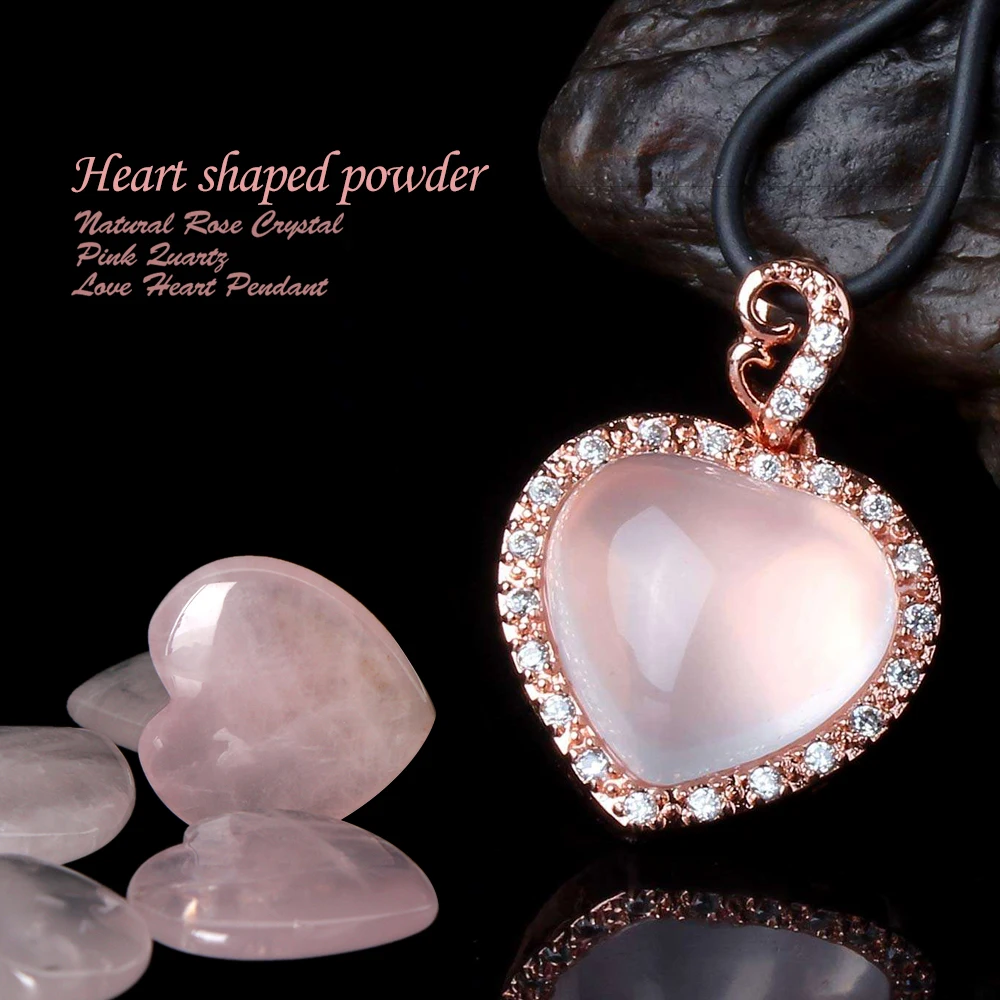 1 шт. розовый кварц натуральный кристалл подвеска в виде сердца минеральные