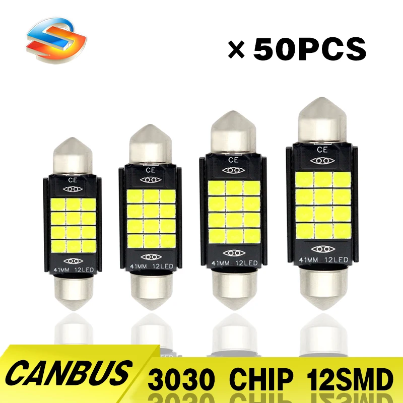 

2 шт., Автомобильные светодиодные лампы Canbus CSP 1860 C5W 1SMD, 31 мм, 36 мм, 39 мм, 41 мм
