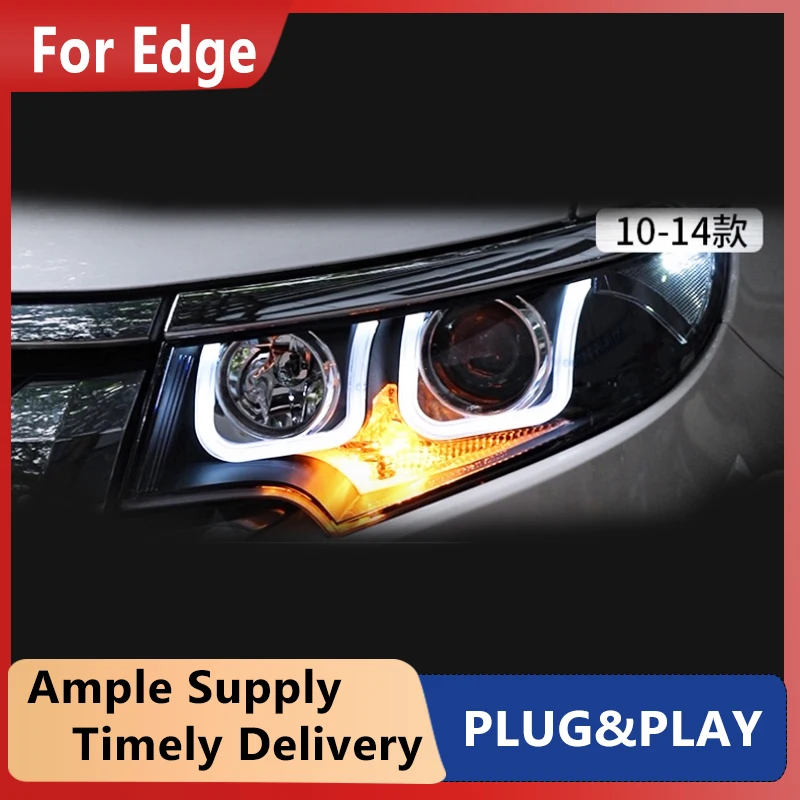 Car Styling for Ford Edge Headlights 2012-2014 Edge LED Headlight DRL Hid Head Lamp Angel Eye Bi Xenon Beam Accessories