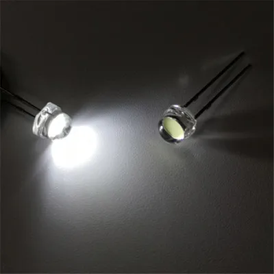 

Светодиодные лампочки 5 мм, белый свет, 50 шт