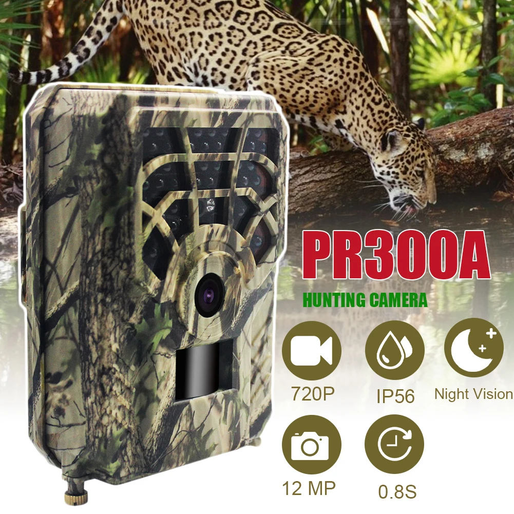 

PR300A Hunting Camera 12MP 1080P 120 Degrees PIR Sensor Wide Angle Infrared Night Vision Wildlife Trail Thermal Imager Video Cam