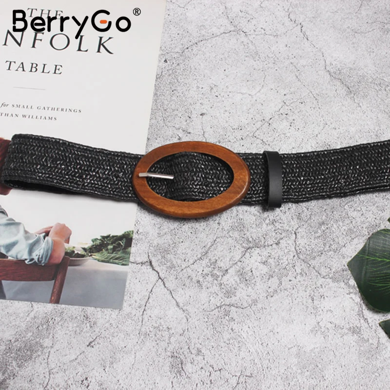 BerryGo богемский широкий пояс Женский вязаный крючком тканый женский трендовый