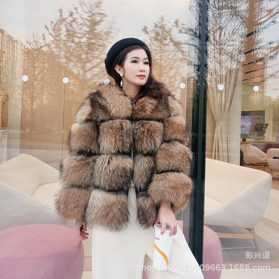 

2021 fur autumn winter fur coat fox fur coat medium long imitation fur women's wear