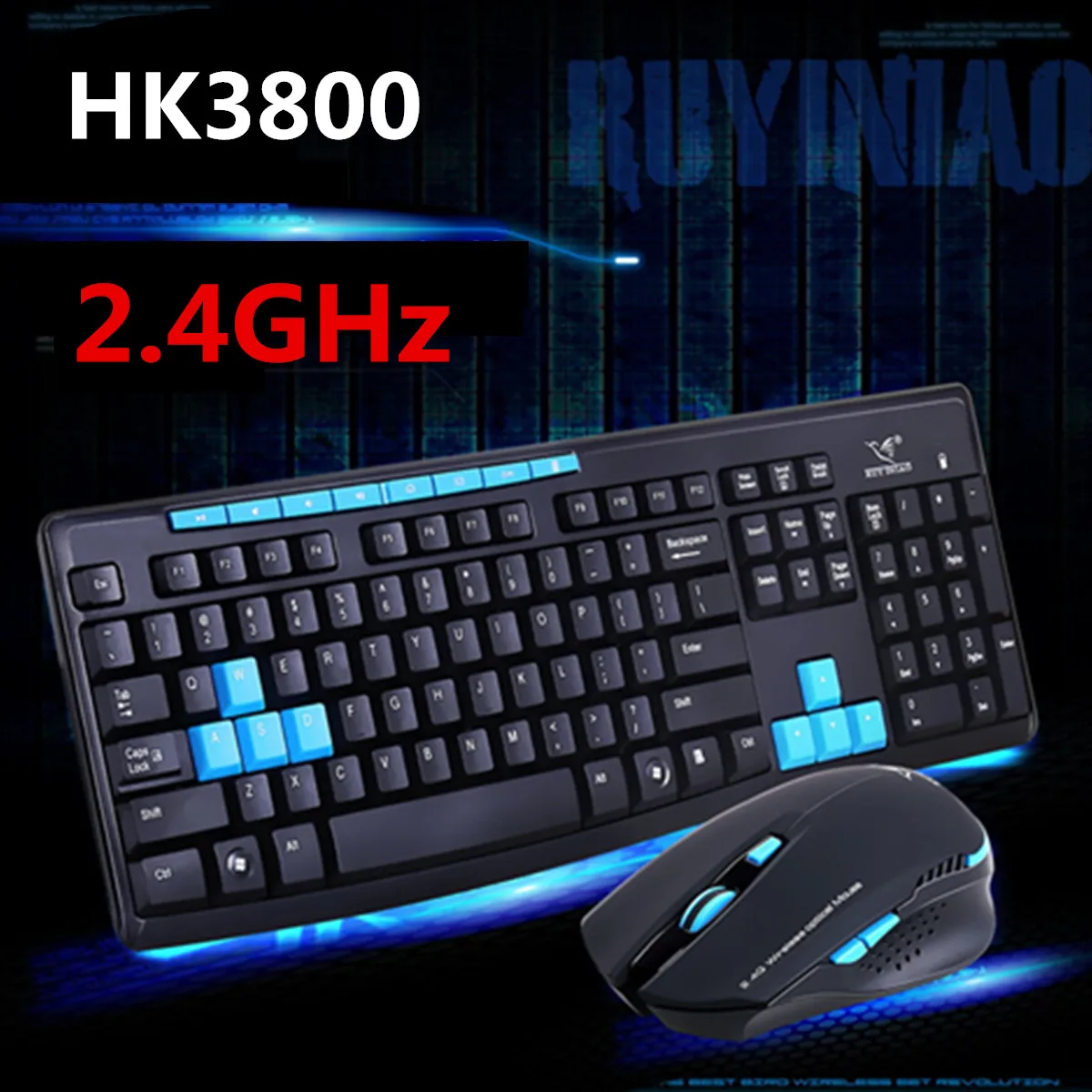 Беспроводная игровая клавиатура и мышь 2 4 ГГц мультимедийная набор для