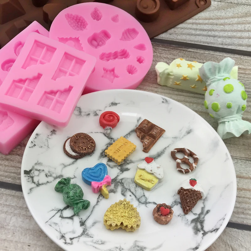 

Kinds Shape Cake Decorating Tools DIY Food Candy Waffles Cookie Chocolate Fondant Cake Soft Silicone Molds Creative DIY Mould