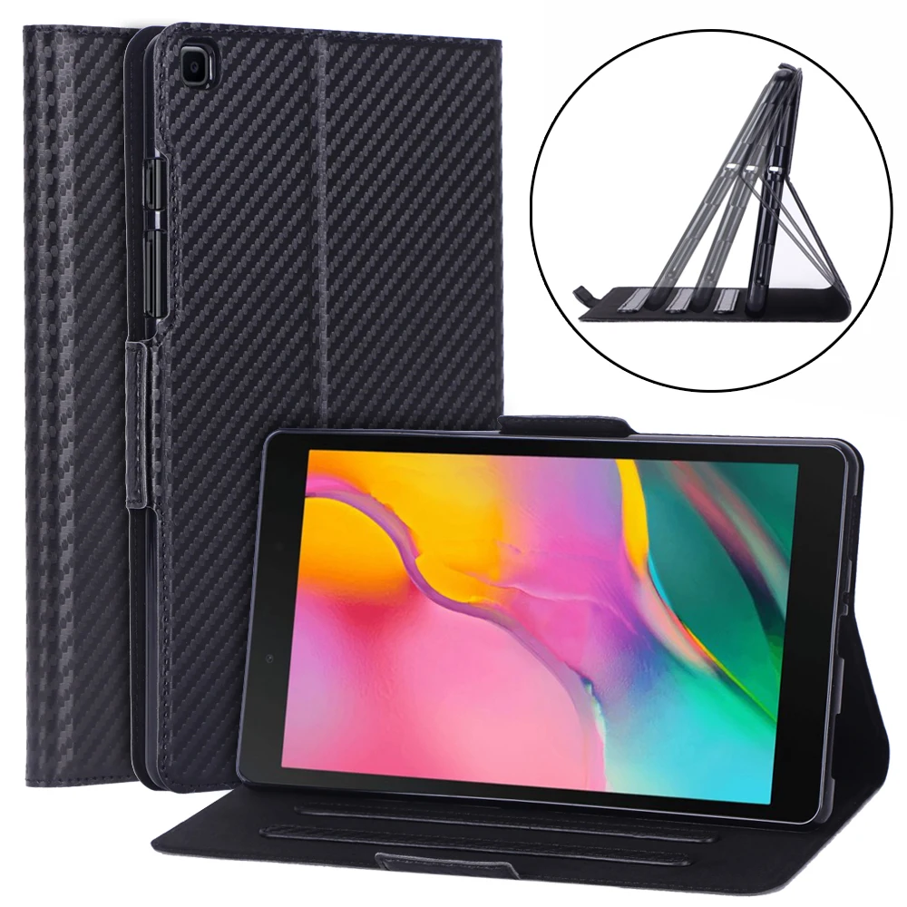 Чехол из углеродного волокна и искусственной кожи для Samsung Galaxy Tab A 8 0 Обложка