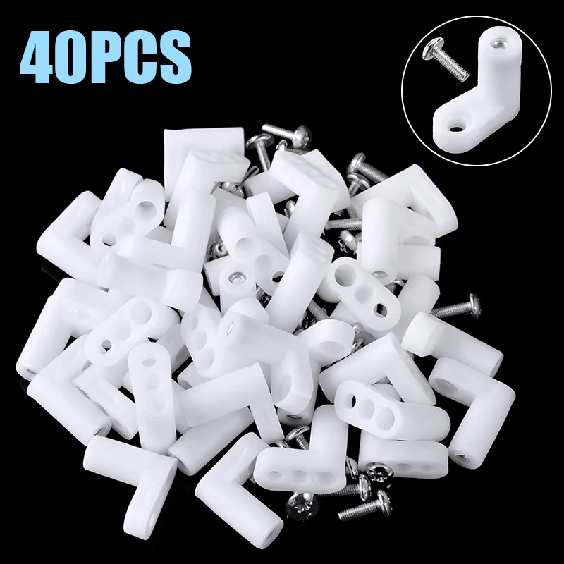 

40pcs L Types Mounting Mounting Plastic Feet With Screw for Game Board Set Terminal Blocks Accessories