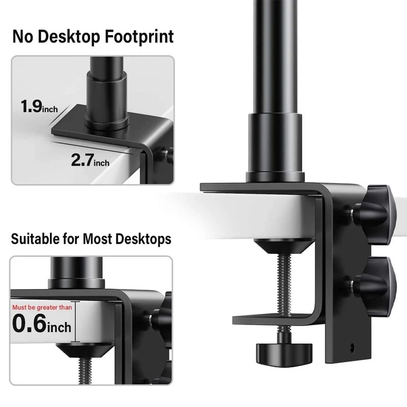 Desk Mount Stand Tabletop C Clamp Mounting Adjustable Table Stand Aluminum for DSLR Camera Light Video Panel Light Mic tripod
