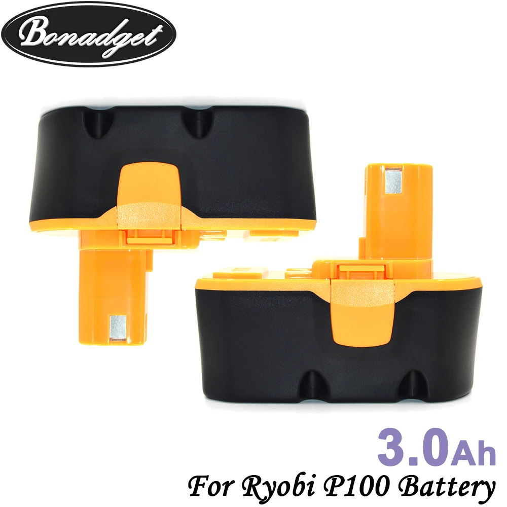 Bonadget 2 пакета 18В 3000 мАч Ni-MH P100 аккумуляторная батарея для Ryobi P101 1322401 1400672 P230 P211 P206