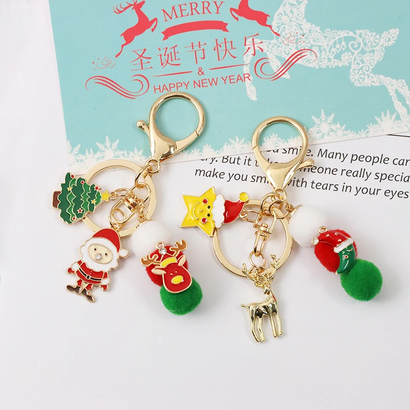 

Christmas Keychain Santa Claus Elk Cute Pendant Personality Cartoon Creative Decoration Holiday Accessories Small Gifts