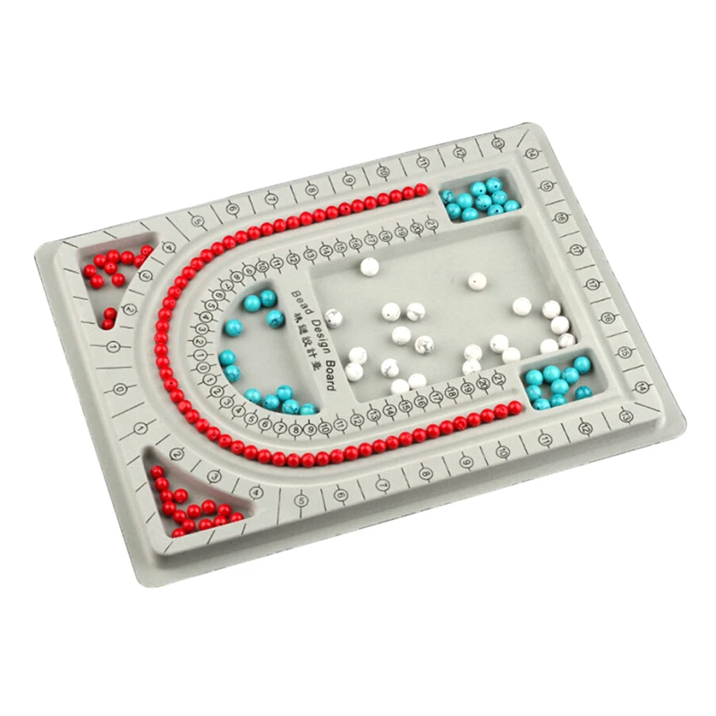 

Gray Flocked Bead Board For DIY Bracelet Necklace Beading Jewelry Making Organizer Tray Design Craft Measuring Tool Accessories