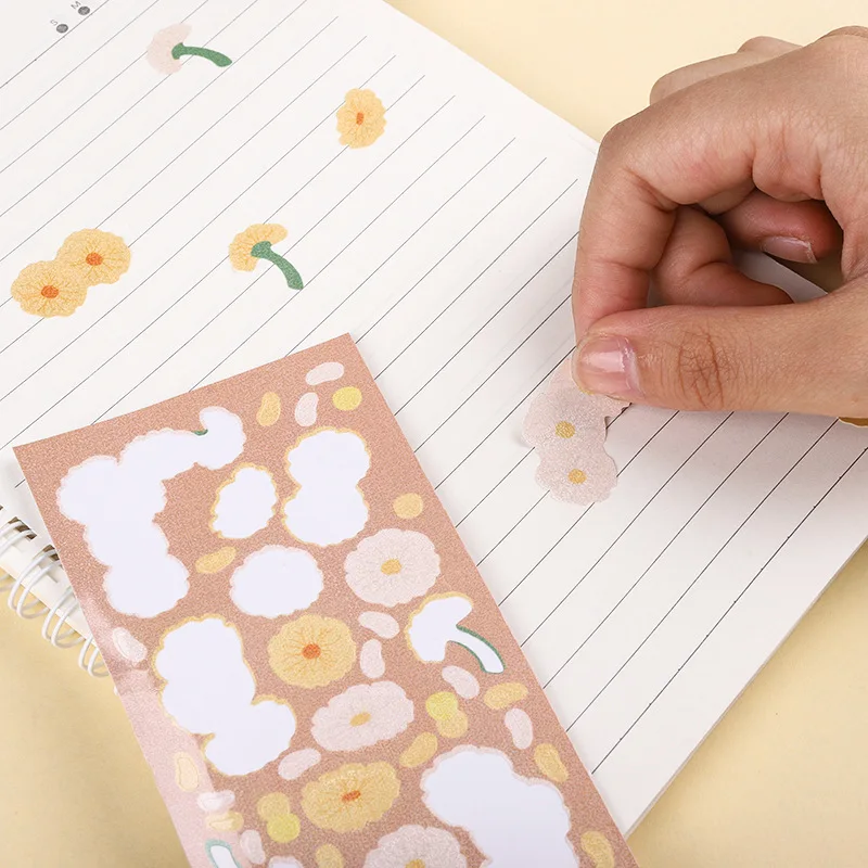 

South Korea Colorful Flowers Colorful Laser Stickers Creative Aesthetics DIY Manual Photo Album Scrapbook Stationery Stickers