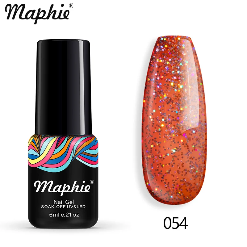 054 Maphie бриллиантовый блеск с ультрафиолетовым свечением Гель-лак для ногтей мерцающий декор с блестками Блестящий лак для ногтей полуперманентный лак Led синий гель для ногтей - Цвет: 054