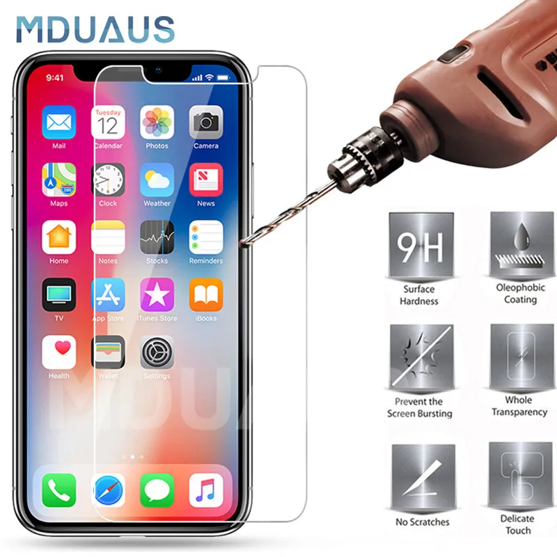 0,22 мм 9H закаленное стекло для iPhone 8 7 6 6S Plus 5 5S SE Защита экрана для iPhone X XR XS 11 Pro Max защитная пленка