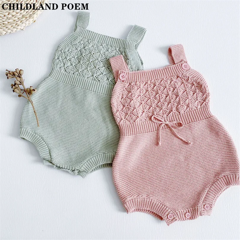

Knitted Baby Rompers Overalls Spring Infant Girls Boys Romper Clothes Sleeveless Wool Cotton Toddler Jumpsuit Baby Outfits