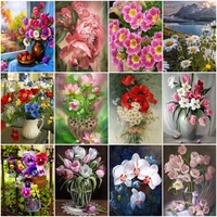 chenistory paint by number flower in vase for adult kids kits drawing on canvas diy handpainted painting art gift home decor