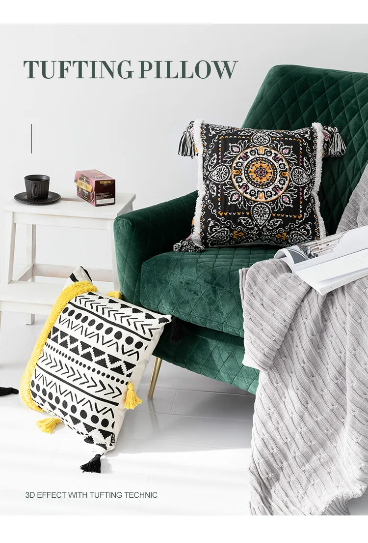 Бахрома Подушка Cojines Decorativos Para диванная подушка для стула подушка для гостиной ворсовая подушка с ворсом художественная фотография Рождественская наволочка