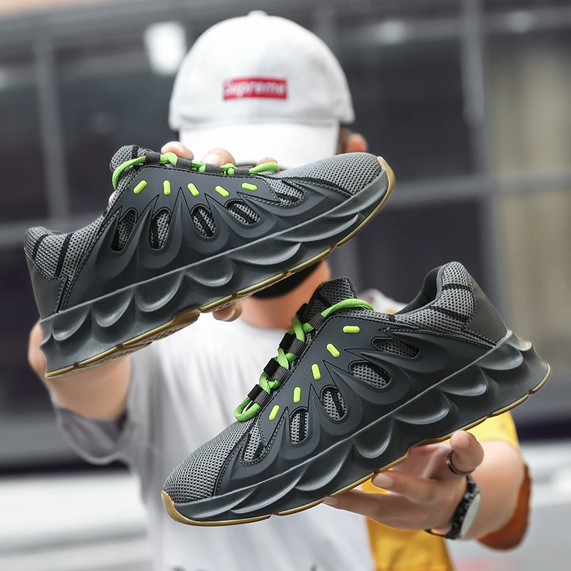 2019 New Lace-up Zapatillas Hombre Men Shoes Lightweight Comfortable Breathable Walking Sneakers Mesh Retro Casual | Обувь