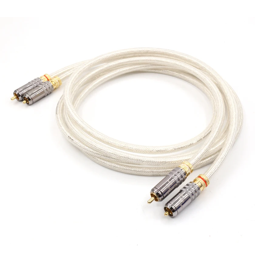 Пара Hifi аудио HIFI посеребренный RCA межсоединительный кабель|Кабели VGA| |