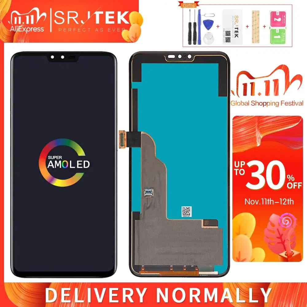 P-OLED 6,4 ''для LG V40 ThinQ ЖК-дисплей сенсорный экран матрица дигитайзер стекло с рамкой для LG V40 дисплей запасные части