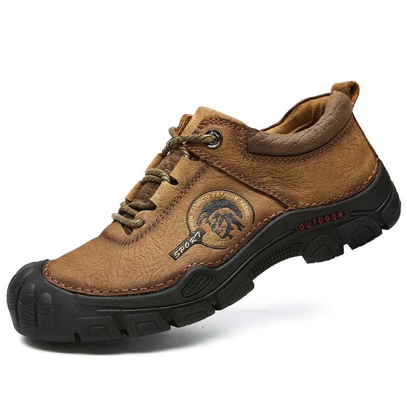 Мужские походные туфли на толстой подошве со шнуровкой нескользящие спортивные