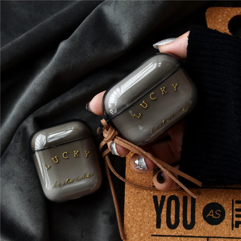

Роскошный прозрачный жесткий ТПУ чехол для наушников AirPod 2 1 коричневого цвета