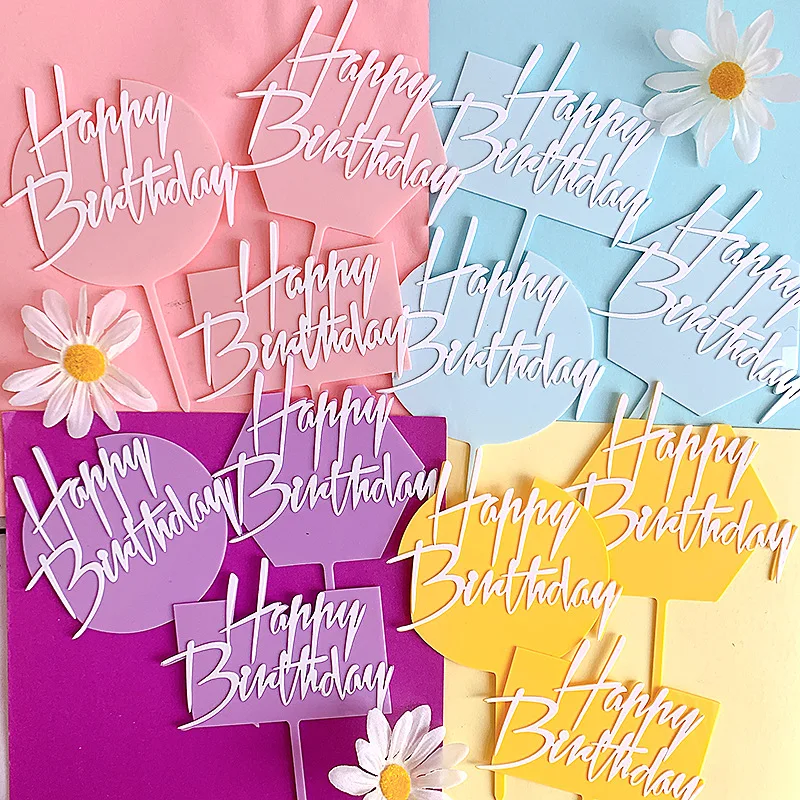 

Новые конфеты цвета с днем рождения акриловый торт Топпер милые для торта топпер для детей день рождения торт украшения детский душ