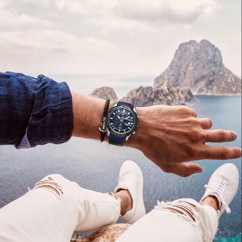 Megir новые модные мужские часы лучшие брендовые Роскошные Кварцевые повседневные