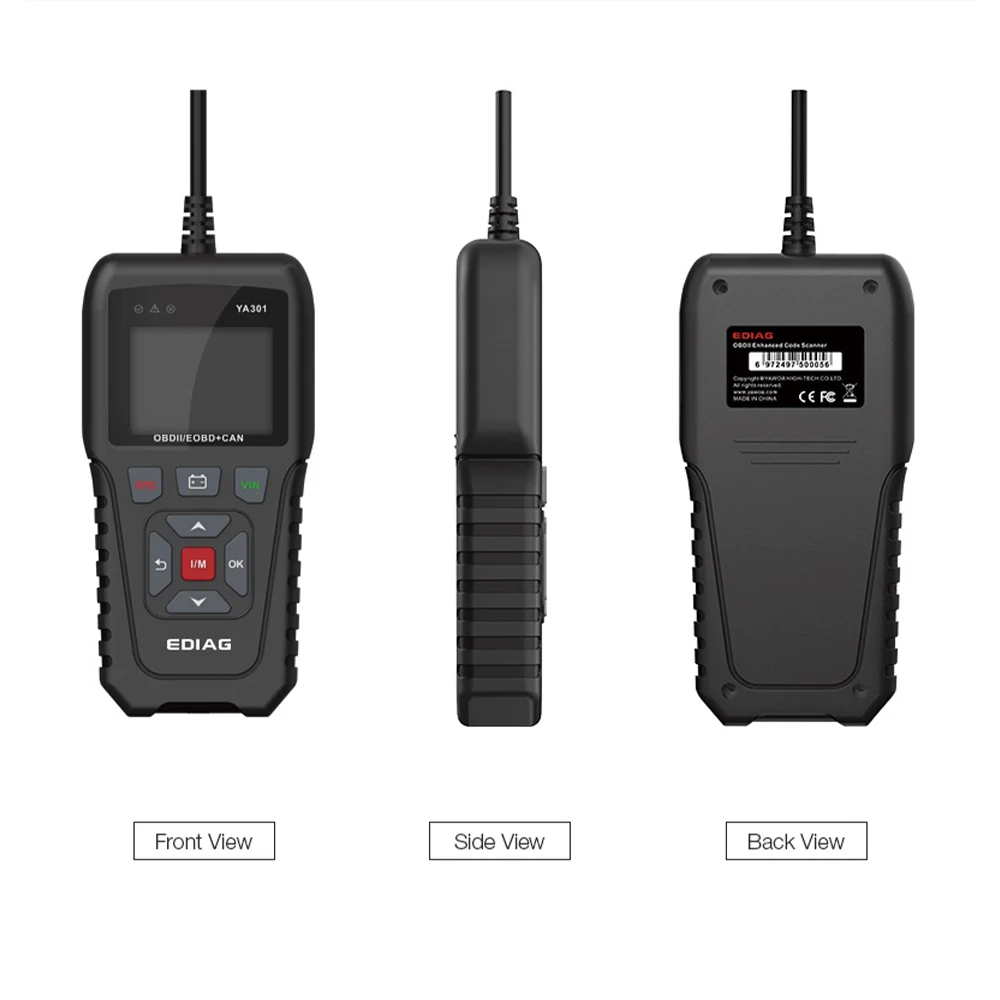 OBDII/EOBD считыватель кодов EDIAG YA301 сканер инструмент поддержка проверки батареи PK OBD2