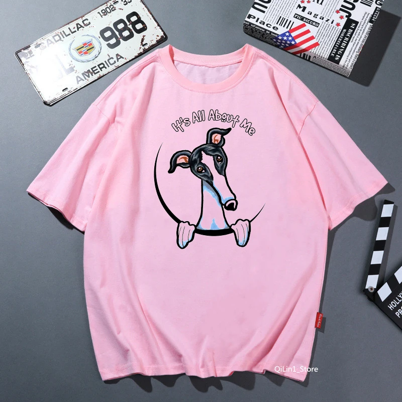 

white black greyhound animal printed t shirt women clothes 2020 funny pink solid tshirt femme harajuku kawaii female t-shirt