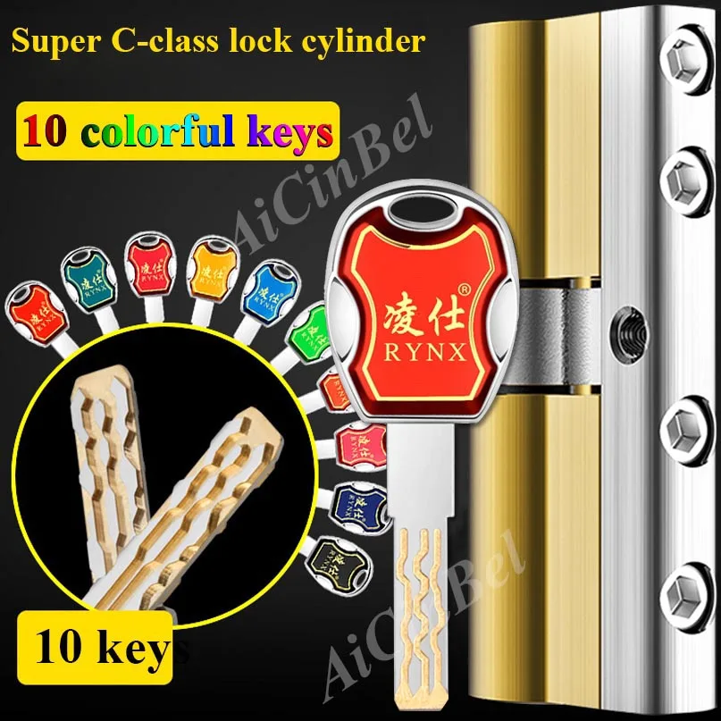 Дверной замок латунный цилиндр с двойным открытым боковым лезвием