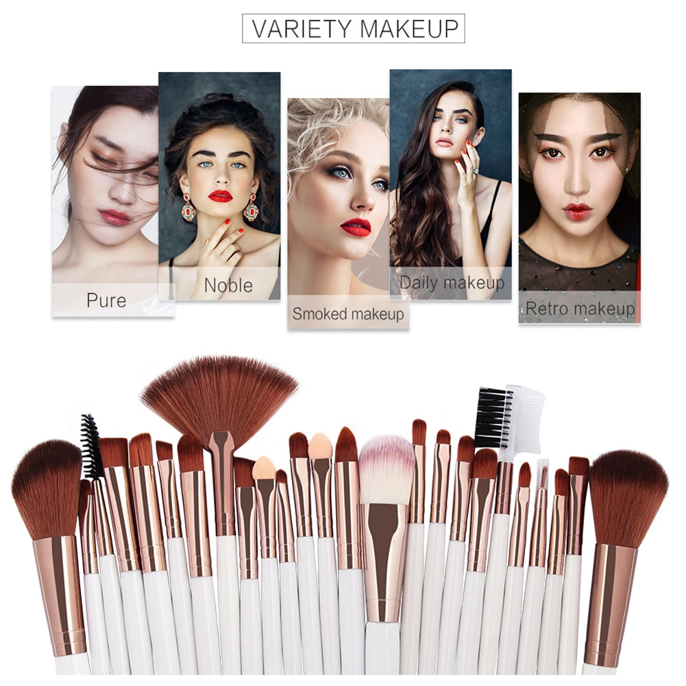 

25 Pcs Makeup Brush Set Foundation Powder, Eyeshadow Eyeliner Lip Cosmetic Brushes Tool Makeup Brush Eyebrow кисти для макияжа