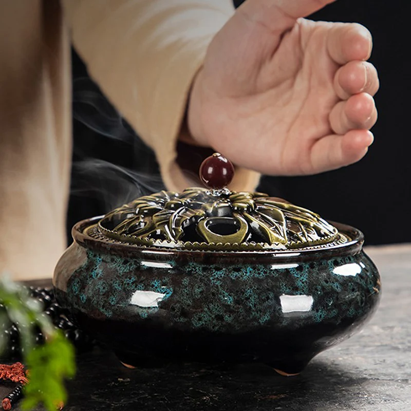 

Large Mosquito Coil Censer Ceramic Incense Burner Incense Seat Aroma Home Deco