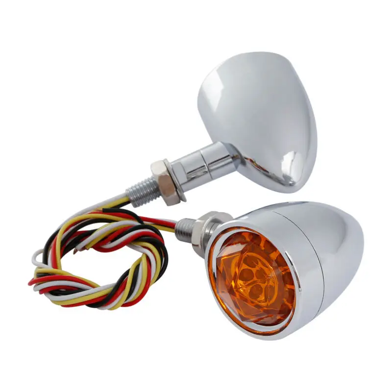 Хромированные указатели поворота мотоцикла красные огни лампа для Harley Choppers Cruisers