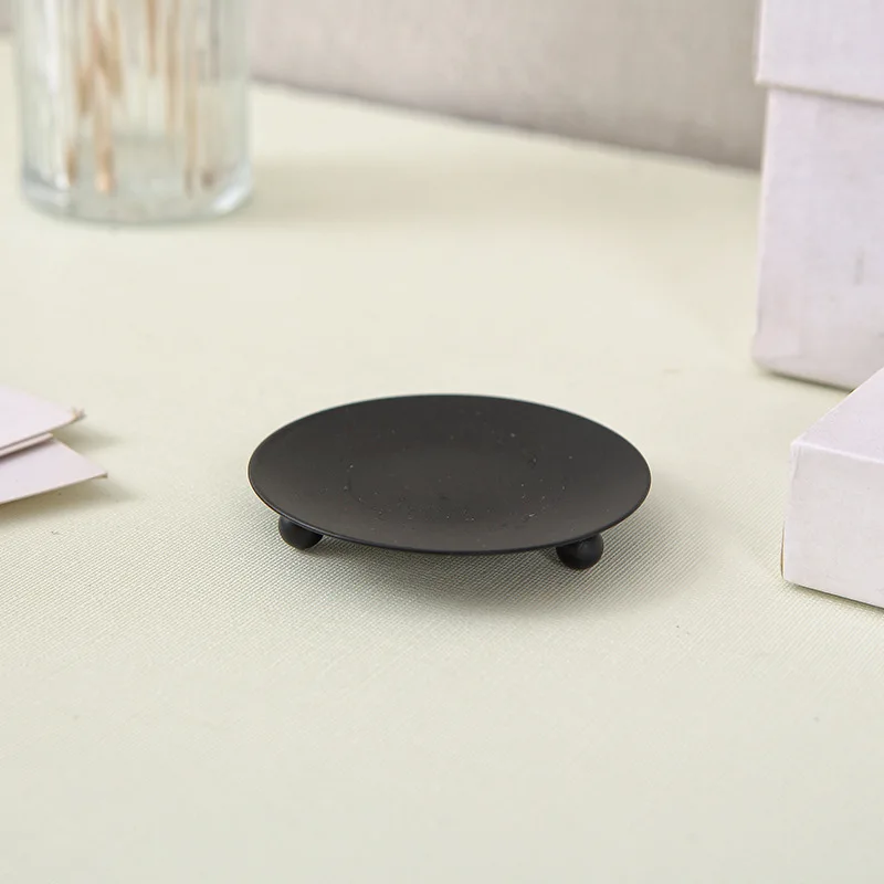 

American Style Iron Small Candle Holders Tea Light Holder Wedding Candlestick Vintage Candle Tray Home Desktop Porch Decoration