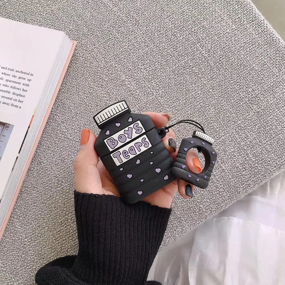 Беспроводной чехол для наушников Boys Tears с бутылкой Bluetooth Apple AirPods силиконовый