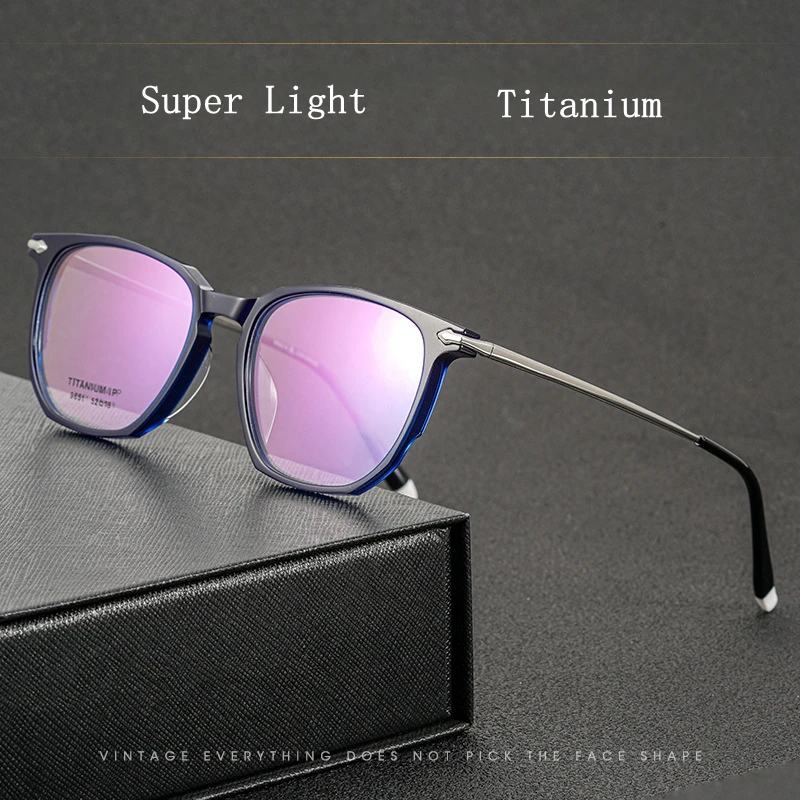 

Men's And Women's Retro Polygonal Eyeglasses Frame Ultra Light Pure Titanium Sheet Spectacle Frame Myopia Optical Frame 09-9651