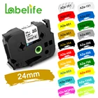 Ярлыки для этикеток Labelife, ламинированная лента для этикеток, совместима с маркерами Brother, 24 мм, 1 упаковка