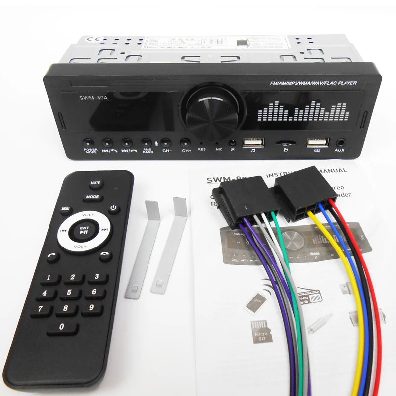 Автомагнитола 1 Din USB mp3 плеер Bluetooth гарнитура громкой связи A2DP AM FM SD Aux